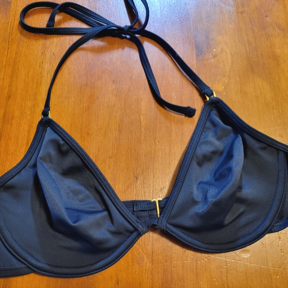 Victoria's Secret Swim Top Black Bikini 34C NWOT